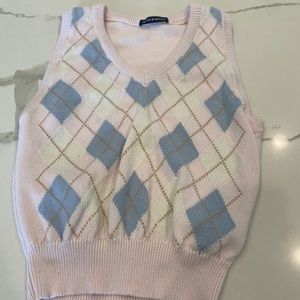 Brandy Melville vest colors blue pink and white one size cotton
